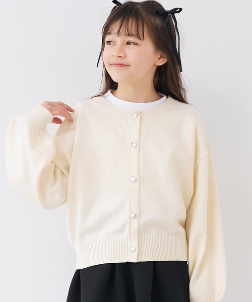 coca（コカ） カーディガン キッズ ハートボタンカーディガン キッズ