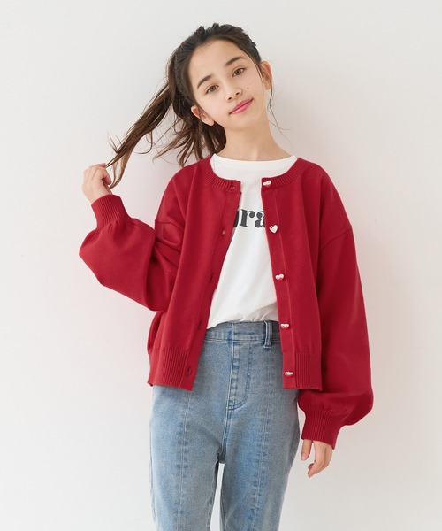 coca（コカ） カーディガン キッズ ハートボタンカーディガン キッズ