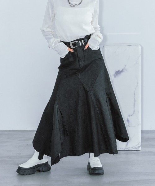 「PAGEBOY」 デニムスカート M ブラック レディース_画像2