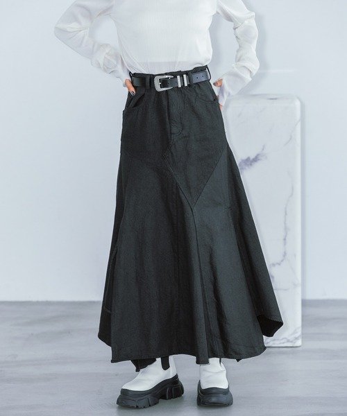 「PAGEBOY」 デニムスカート M ブラック レディース_画像3