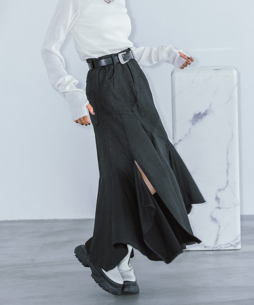 「PAGEBOY」 デニムスカート M ブラック レディース_画像4