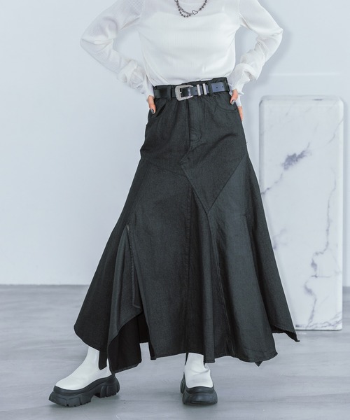 「PAGEBOY」 デニムスカート M ブラック レディース_画像8