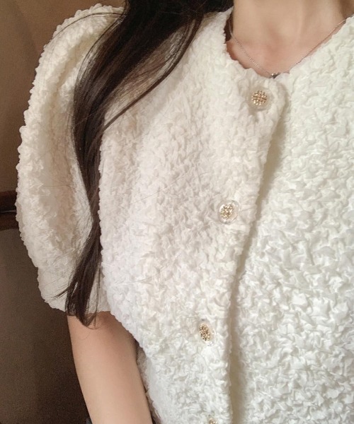 「almo」 ノーカラージャケット FREE ホワイト レディース_画像9