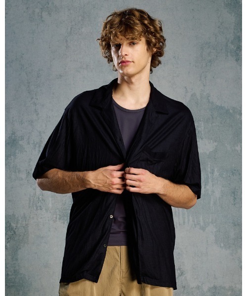 wjk シャツ ex.comfy wool open collar shirt メンズ : ZOZOTOWN Yahoo