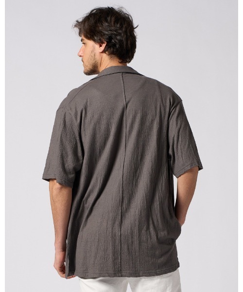 シャツ ex.comfy wool open collar shirt メンズの画像