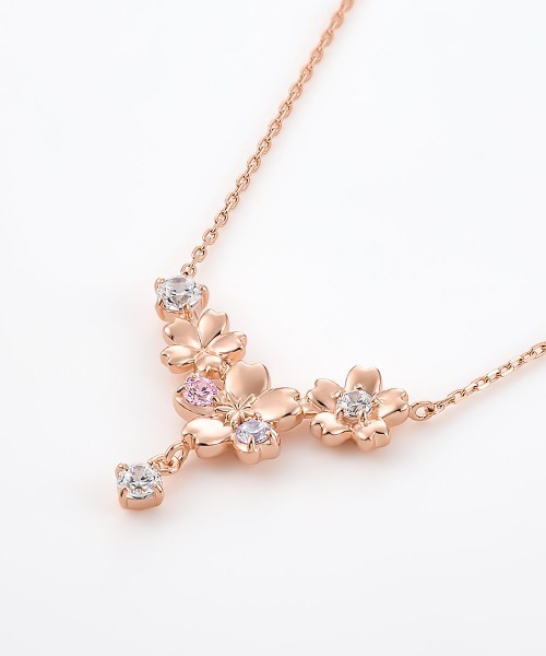 ネックレス 「SAKURA Collction」シルバー ネックレス 2本セット レディースの画像