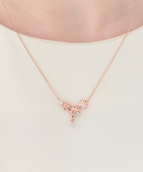 ネックレス 「SAKURA Collction」シルバー ネックレス 2本セット レディースの画像