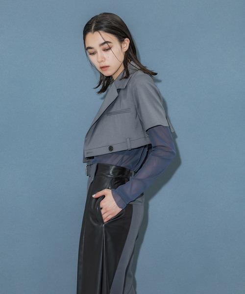 「UNITED TOKYO」 長袖ワンピース 1 グレー レディース_画像3