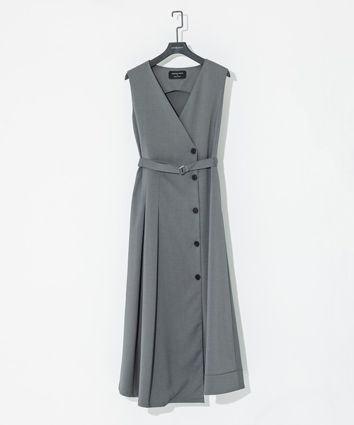 「UNITED TOKYO」 長袖ワンピース 1 グレー レディース_画像4