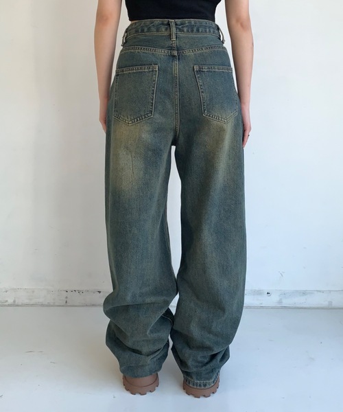 「SHAGGIE」 デニムパンツ MEDIUM ライトブルー レディース_画像2
