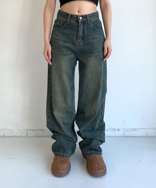 「SHAGGIE」 デニムパンツ MEDIUM ライトブルー レディース_画像4