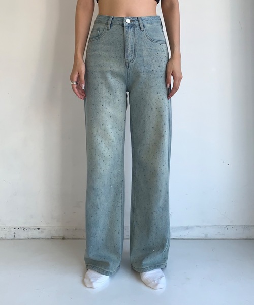 「SHAGGIE」 デニムパンツ MEDIUM ライトブルー レディース_画像9