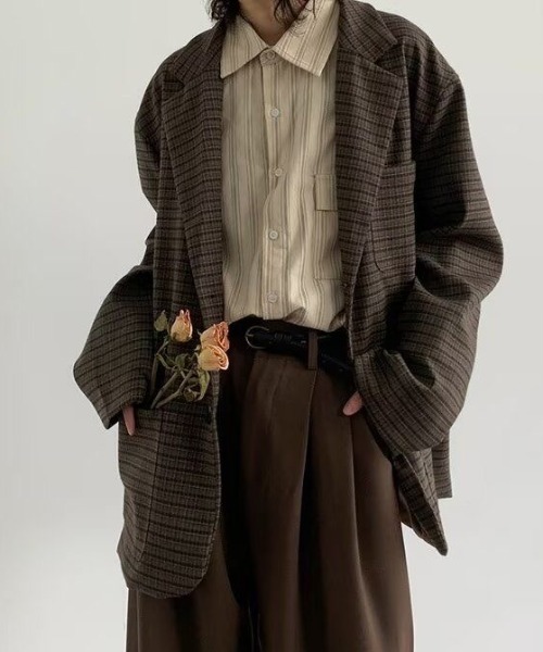 「FreeZone」 「JIECHAOFANG」テーラードジャケット F ブラウン メンズ_画像8