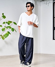 「CavariA」 スラックス M ネイビー メンズの画像5