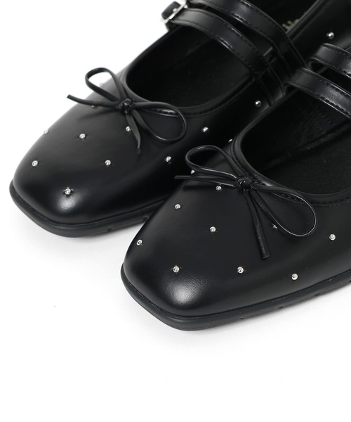 Heather（ヘザー） パンプス Bow付きスタッズパンプス 656079