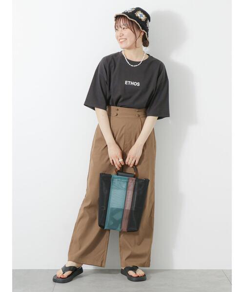 「ehka sopo」 パンツ F ブラウン レディース_画像3