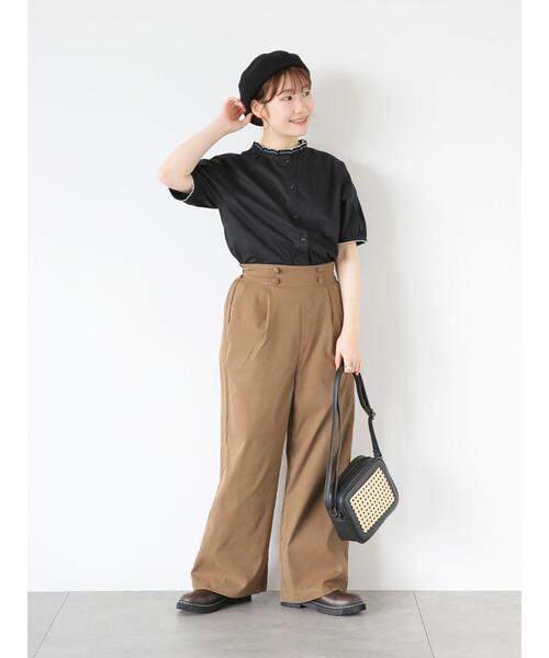 「ehka sopo」 パンツ F ブラウン レディース_画像6