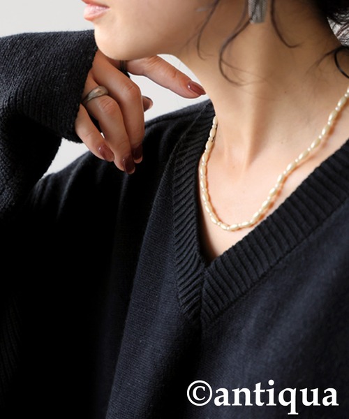 「antiqua」 長袖ニット ONESIZE ダークグレー レディース_画像8