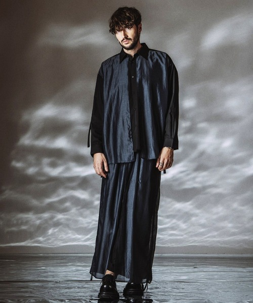 NO ID.（ノーアイディー） シャツ 「NO ID.」Drawstrings Layered