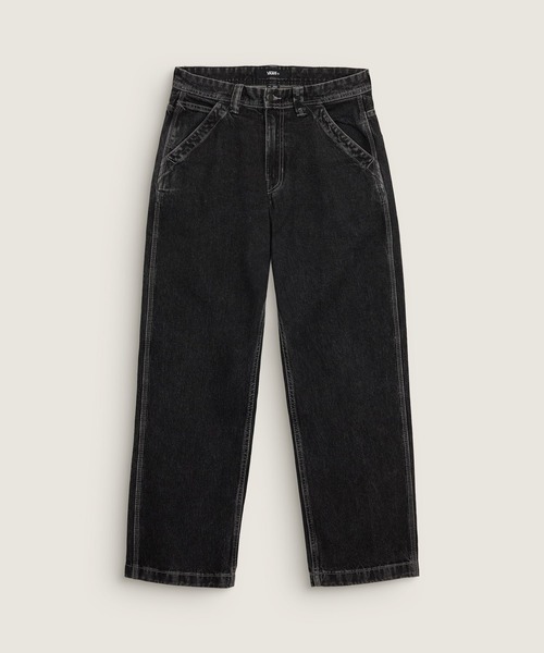 vans ワイドパンツ ジーンズ VANS PREMIUM チョア デニムパンツ / LX Chore Denim Pant Black VN000T7EBLK1 メンズ レディース