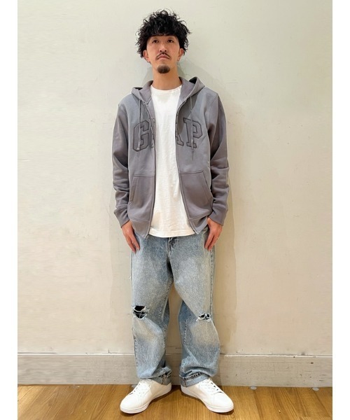 GAP（ギャップ） ジップアップパーカー X-SMALL グレー メンズ