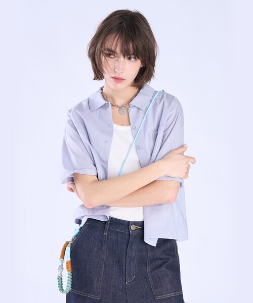 To b. by agnes ブラウス シャツ 半袖 ボックスカット レディース
