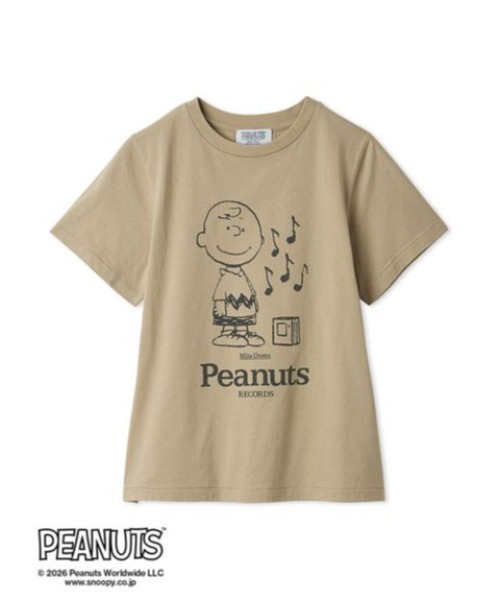 お得！インヴェル　アライブン　アクティブTシャツ プレミアム　レディース M Mila Owen（ミラオーウェン） tシャツ 「PEANUTS RECORDS」チャーリー
