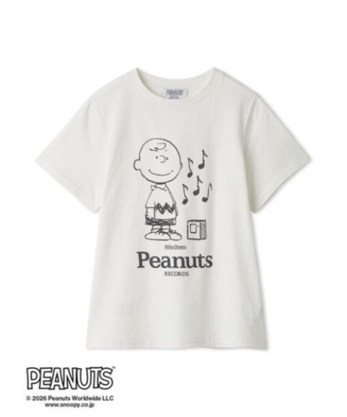 Mila Owen（ミラオーウェン） tシャツ 半袖 「PEANUTS RECORDS