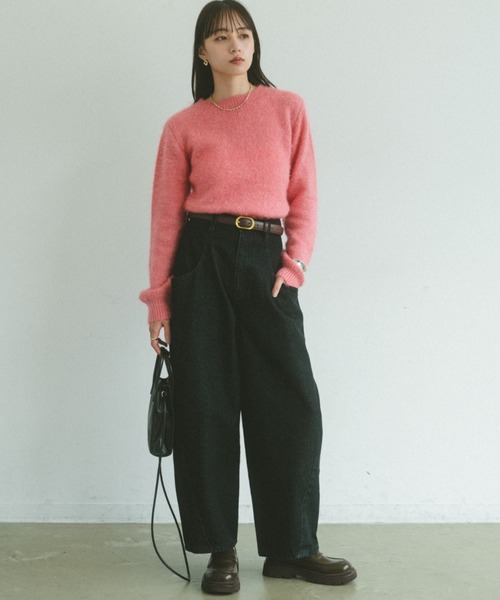 「VANNIE U」 デニムパンツ L ブルー レディース_画像6