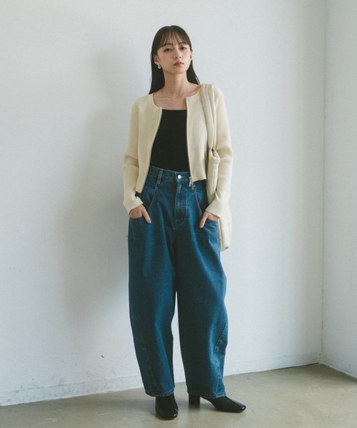 「VANNIE U」 デニムパンツ L ブルー レディース_画像8