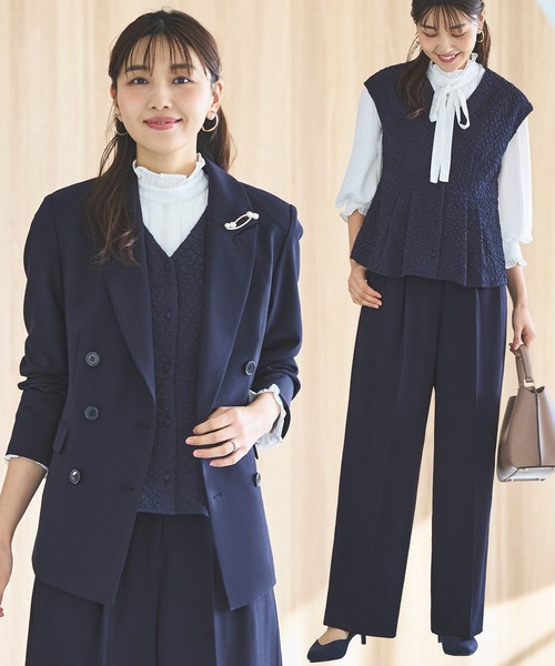 新品未使用 RUIRUE BOUTIQUE スーツ上下 ネイビー RUIRUE BOUTIQUE（ルイルエブティック） パンツスーツ S ネイビー