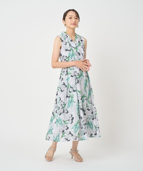 ワンピース ラーレプリントカシュクール ワンピースの画像