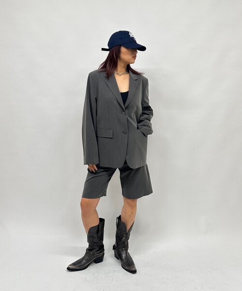 「WHO'S WHO gallery」 テーラードジャケット FREE ネイビー レディース_画像9