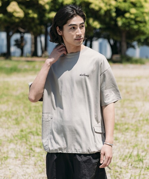 「FREAK'S STORE」 半袖Tシャツ「Wild Thingsコラボ」 MEDIUM グレイッシュベージュ メンズ_画像4