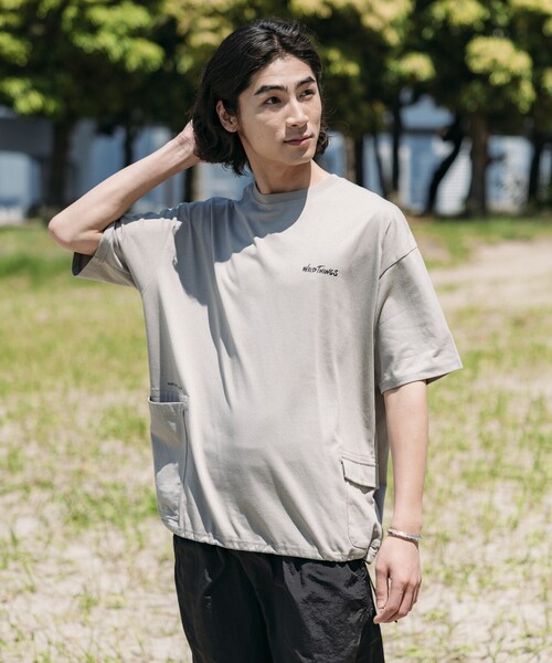 「FREAK'S STORE」 半袖Tシャツ「Wild Thingsコラボ」 MEDIUM グレイッシュベージュ メンズ_画像5