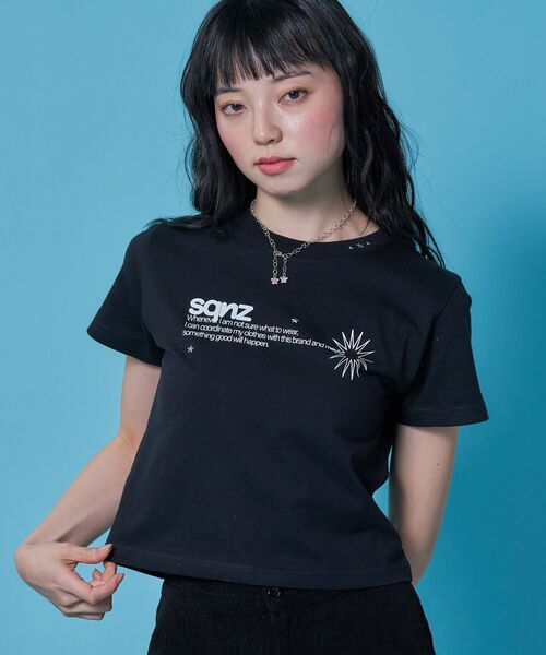 「SEQUENZ」 半袖Tシャツ MEDIUM ブラック レディース_画像7