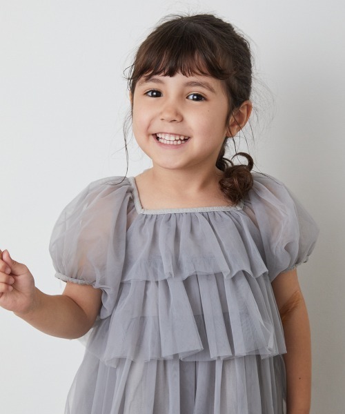 「riziere」 「KIDS」半袖ワンピース 150 グレー キッズ_画像7