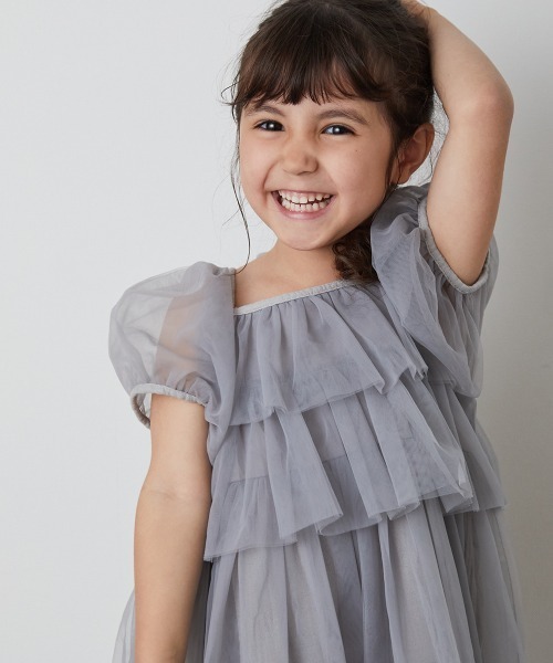 「riziere」 「KIDS」半袖ワンピース 150 グレー キッズ_画像9