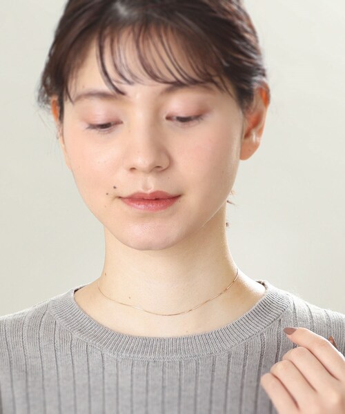 ネックレス K10コンパクトチェーン チョーカー レディースの画像