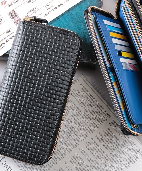 財布 メッシュ型押しダブルファスナー長財布 メンズ : ZOZOTOWN