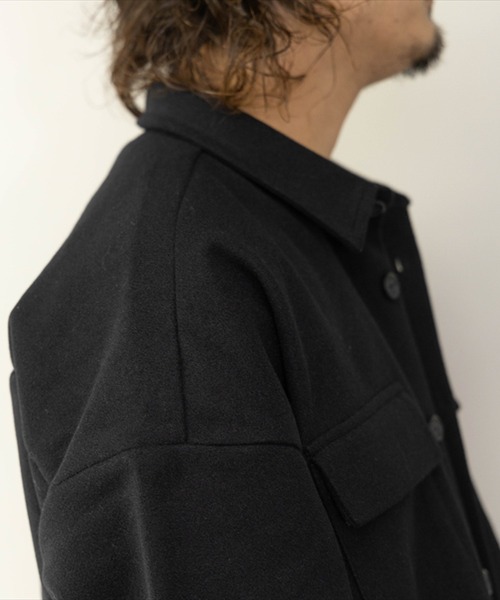 ウィンダンシー CPO ジャケット Lサイズ ブラック 黒 中古・古着通販】WIND AND SEA (ウィンダンシー) CPOシャツジャケット