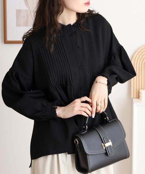 ubasoku（ウバソク） ブラウス シャツ 「ubasoku」リネン混胸元多数