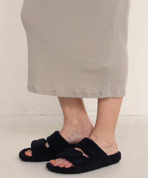 JAMES PERSE ワンピース セルロースカシミヤリブ ヘンリーネック