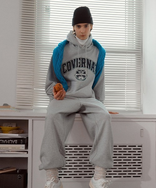 パーカー・フーディ COVERNAT collage logo hoodie navy COVERNAT パーカー 「COVERNAT」COLLEGE EMBLEM OVER-FIT HOODIE