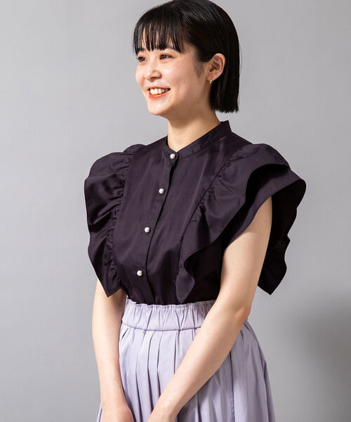 NOLLEY'S（ノーリーズ） シャツ ブラウス フリルフレンチブラウス