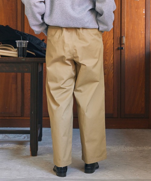 チノパン ハイウエストタックワイドストレートチノパンツ レディース