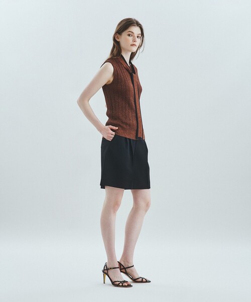 ニット セーター ボウタイラメノースリーブ レディース GRACE CONTINENTAL ニット セーター ボウタイラメノースリーブ