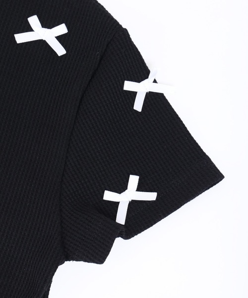 tシャツ ワッフルコンパクトTシャツ レディース Fashion Letter tシャツ ワッフルサーマルVネックコットンT
