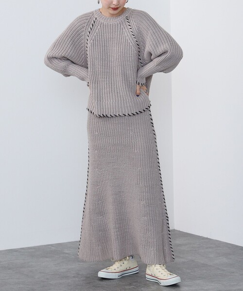 BEAMS HEART ワンピース 配色 ハンドステッチ セットアップ（セット 