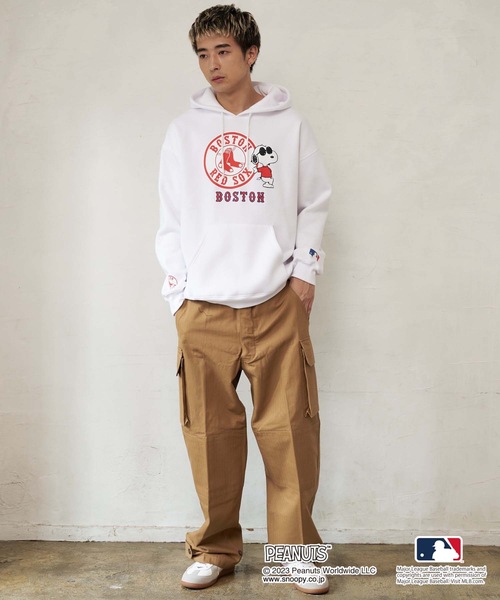 PEANUTS パーカー 「MLB ×PEANUTS」別注コラボ 裏起毛 フーディー プル
